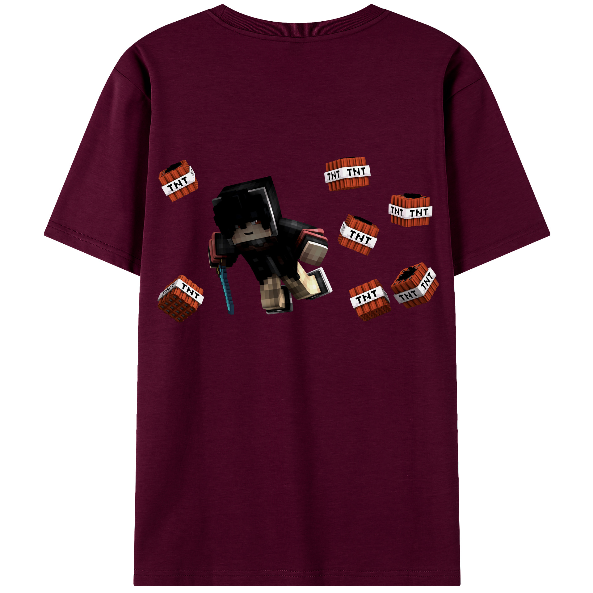 （画像用） マインクラフト ブロックの世界 Minecraft MC Block world レディース半袖Tシャツ(バックプリント)
